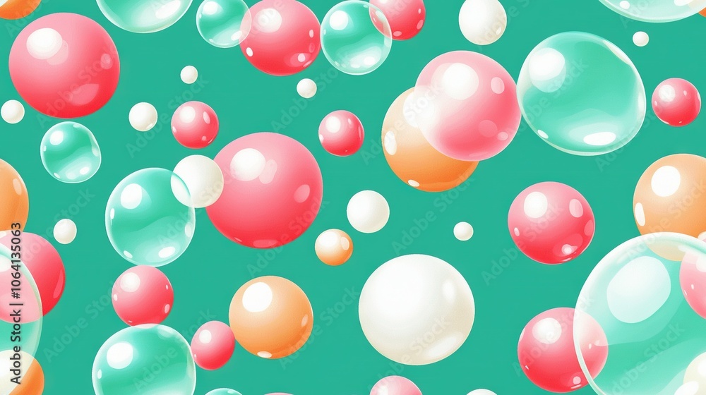 Bubbles floating on blue-green backgrounds with shades of red, orange, and white Bubbles floating on blue-green backgrounds with shades of red, orange, and white