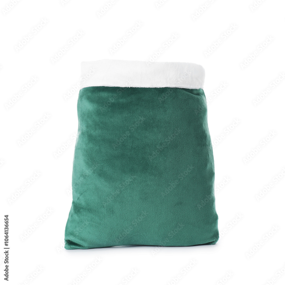 Green Santa Claus bag isolated on white Green Santa Claus bag isolated on white