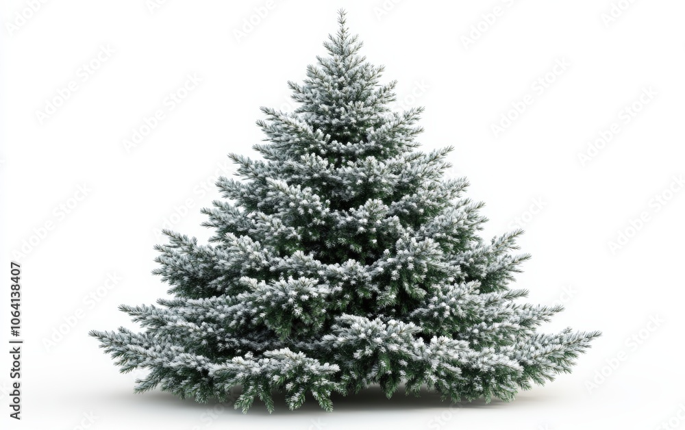 Fototapeta premium 3d christmas tree charachter on a clean white background 