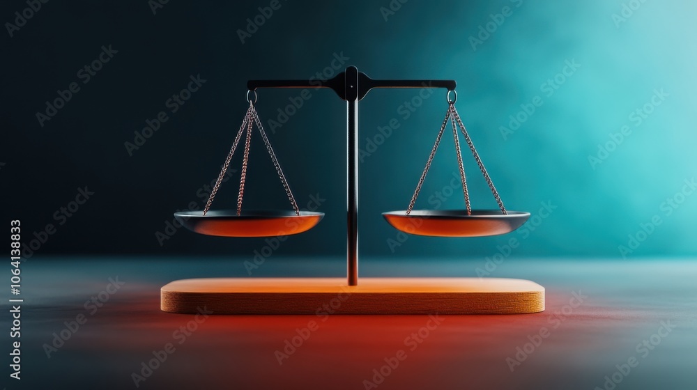 Abstract 3D Illustration of Balance Scale Concept Abstract 3D Illustration of Balance Scale Concept