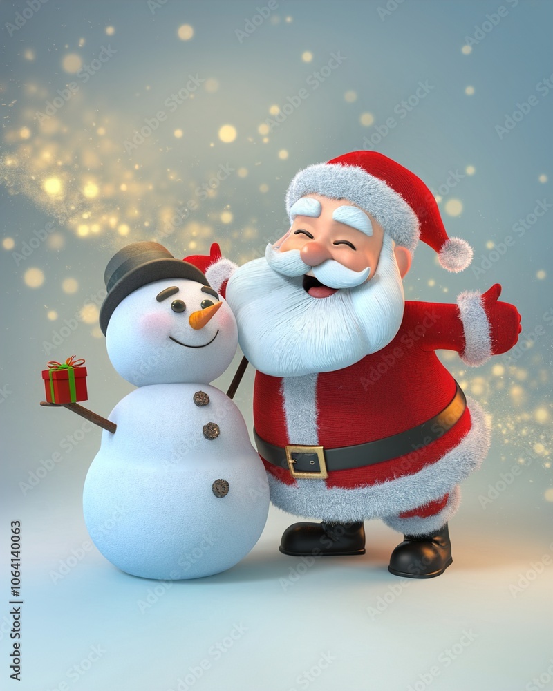 Santa Claus with his snowman friend Santa Claus with his snowman friend