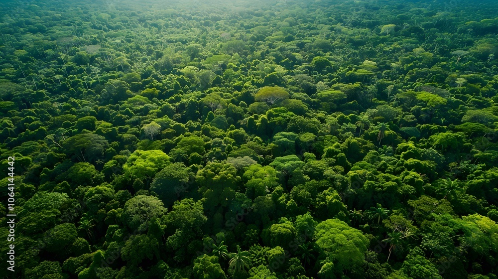 Aerial view of Amazon rainforest in Brazil, South America. Green forest. Bird's-eye view. Aerial view of Amazon rainforest in Brazil, South America. Green forest. Bird's-eye view.