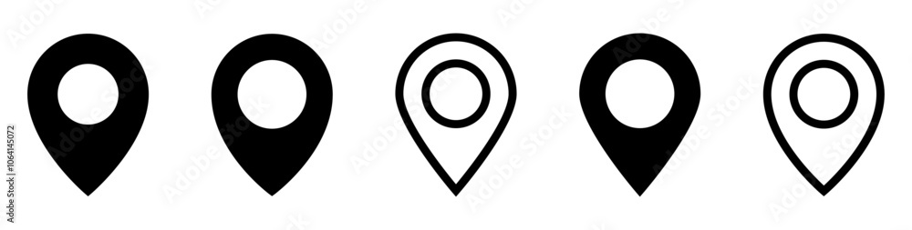 location map pointer icon, place pin marker sign - red gps map pointers in flat style, destination symbols. location pin line icon, Navigation sign location map pointer icon, place pin marker sign - red gps map pointers in flat style, destination symbols. location pin line icon, Navigation sign