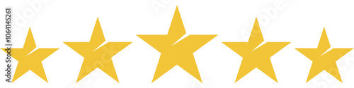 Feedback five stars icon, customer rating review flat vector icon , 5 star icon , customer ranking