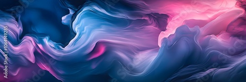 A dynamic gradient background with flowing wave-like patterns in blue, purple, and pink, creating movement and energy.