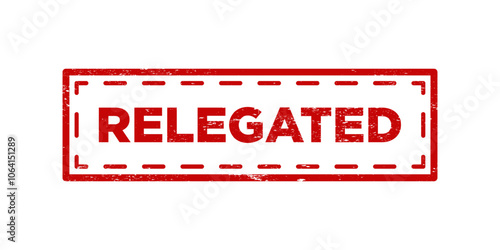 Relegated red grunge stamp. Relegated vintage rubber badge template isolated vector icon