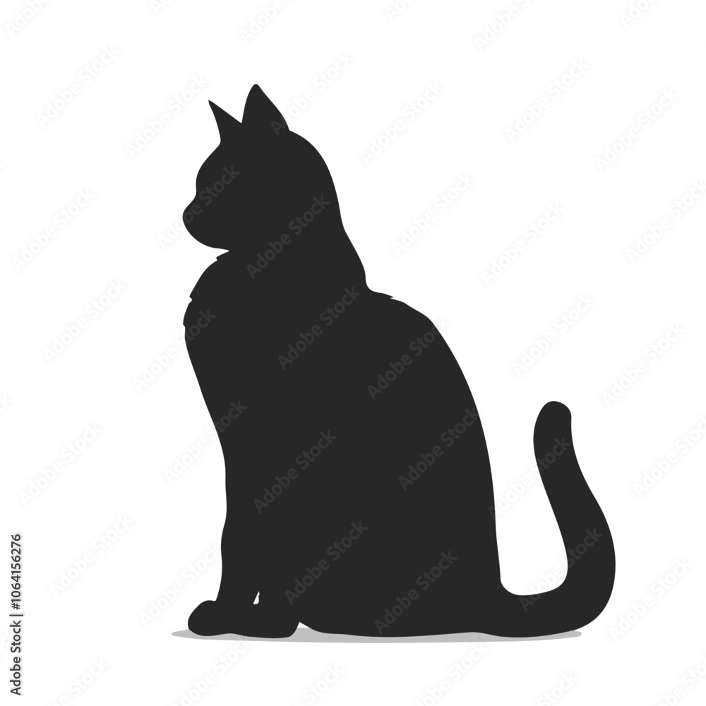 2D flat vector illustration cat icon isolated on a white background. 2D flat vector illustration cat icon isolated on a white background.