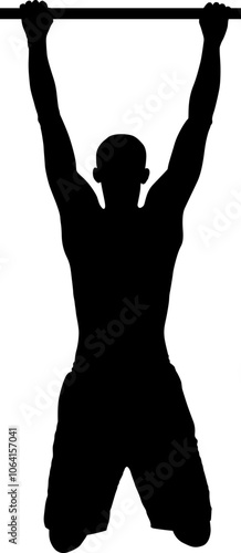 Silhouette of Man Pull Ups
