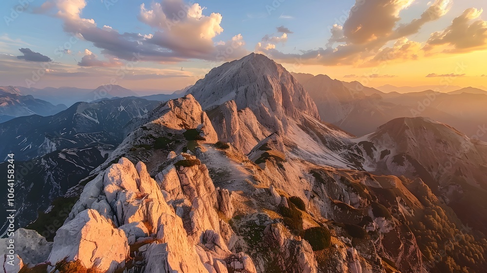 Fototapeta premium Triglav mountain peak at sunrise.