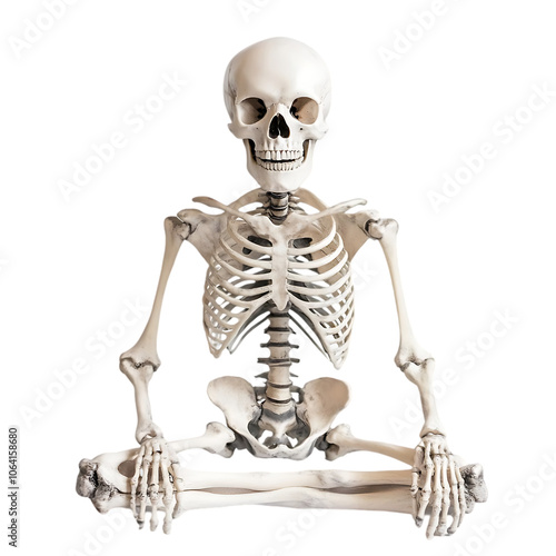human skull skeleton on transparent background