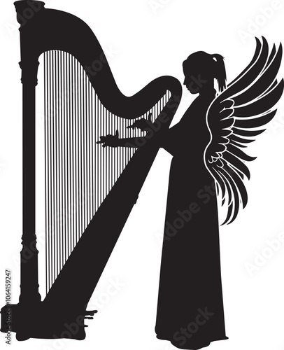 Harpist in Wings