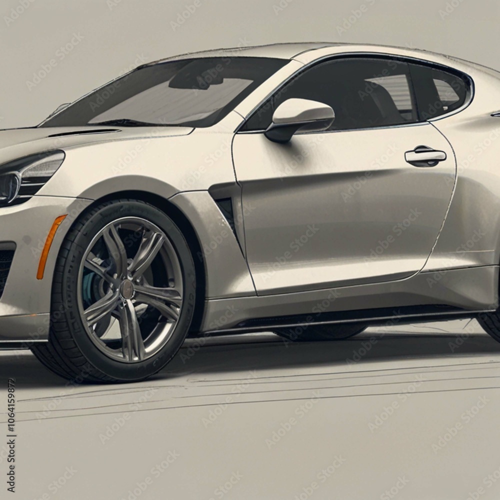 Illustration of a new sports car design Illustration of a new sports car design