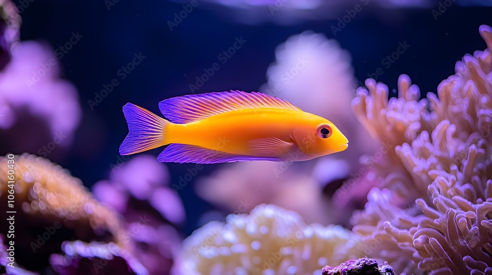 Obraz premium Fish swimming through a vibrant coral reef