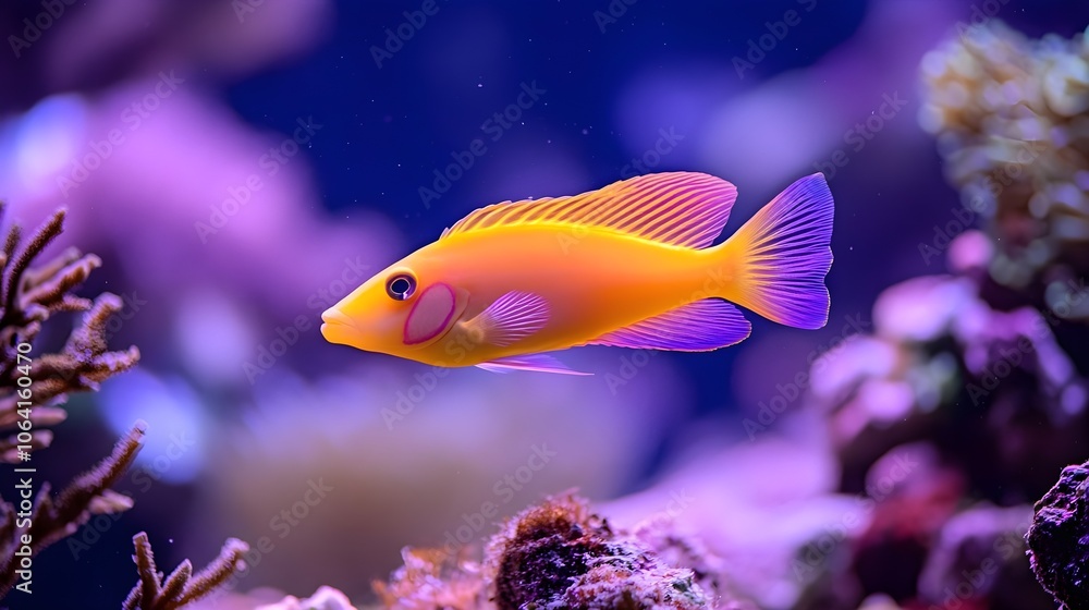Fish swimming through a vibrant coral reef Fish swimming through a vibrant coral reef