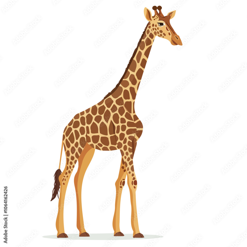 2D flat vector illustration giraffe icon isolated on a white background. 2D flat vector illustration giraffe icon isolated on a white background.