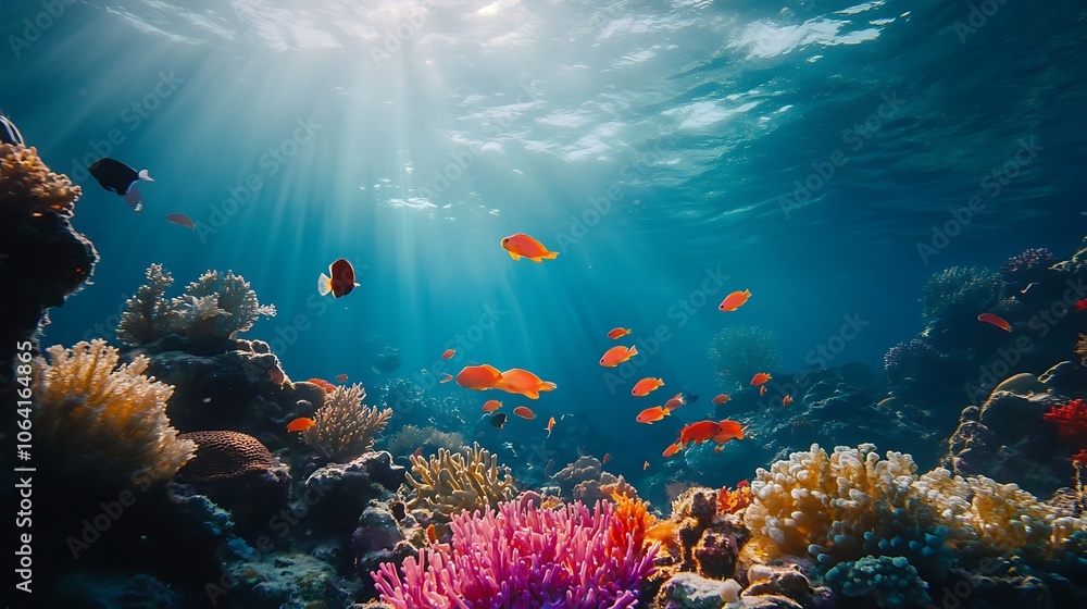 Obraz premium vibrant underwater backdrop colorful 