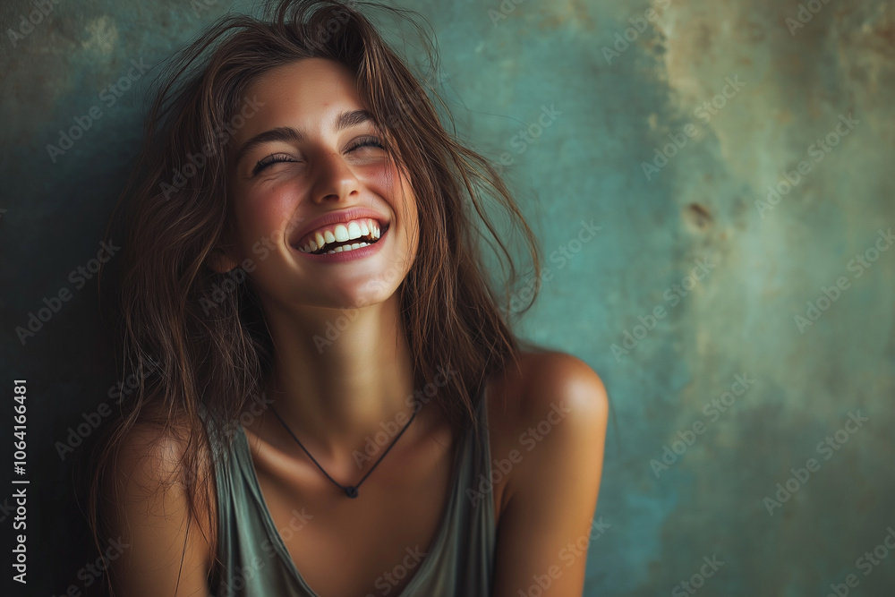 beautiful happy smiling woman fascinated with life, generative AI beautiful happy smiling woman fascinated with life, generative AI