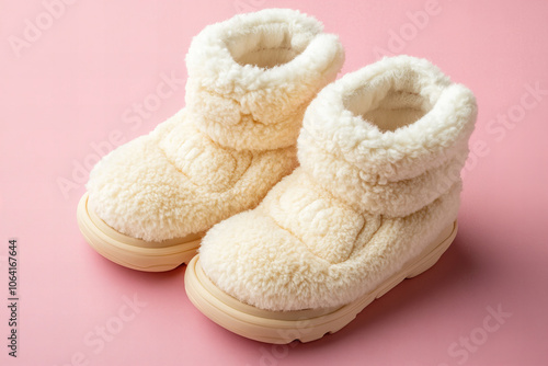 Soft Baby Booties for Newborn Comfort – Cozy Fleece, Knitted, and Fluffy Shoes for Infants on Pastel Backgrounds, Ideal for Gender Reveal, Maternity, and Baby Shower Gifts