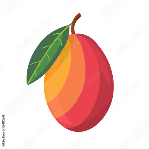 2D flat vector illustration mango icon isolated on a white background.