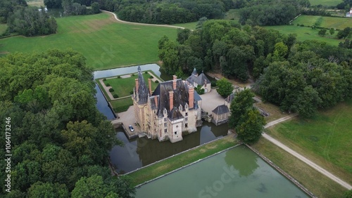 drone photo Avrilly castle France europe