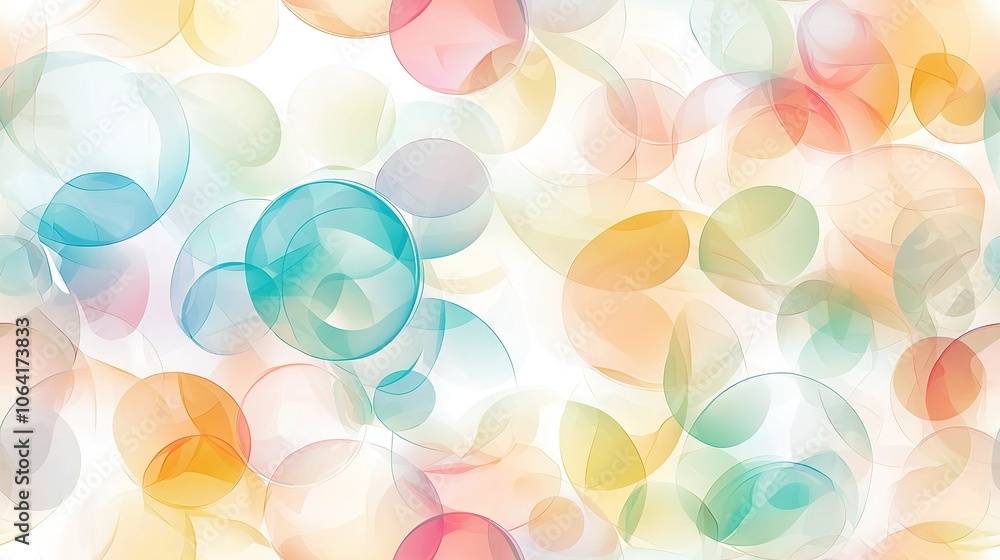 A diverse set of colored circles varying in size and form on a white canvas with a blue, red, yellow, green, orange, and pink palette A diverse set of colored circles varying in size and form on a white canvas with a blue, red, yellow, green, orange, and pink palette