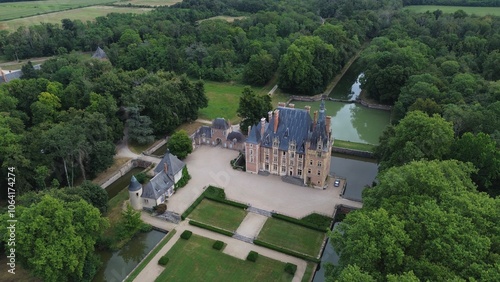 drone photo Avrilly castle France europe