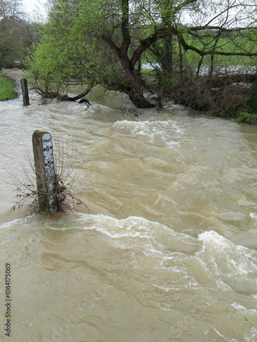 Floods in the UK - flooding river