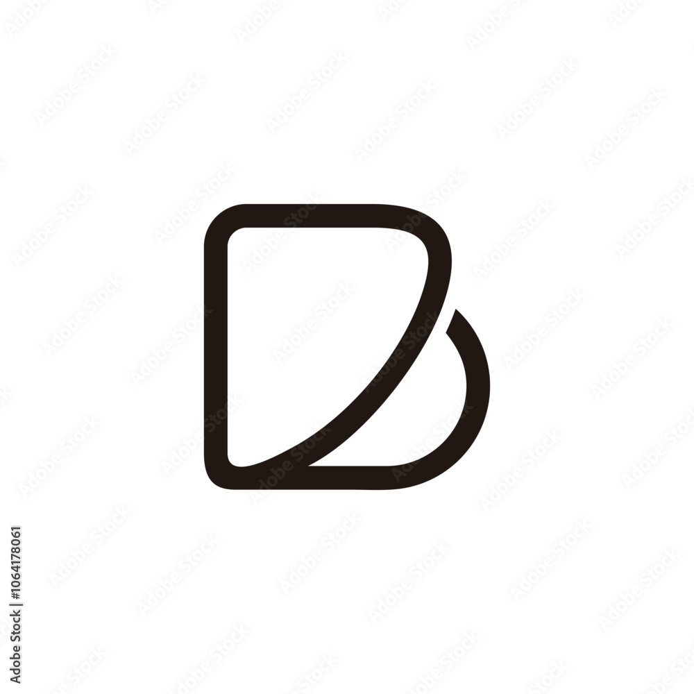 letters db geometric curves lines logo vector letters db geometric curves lines logo vector