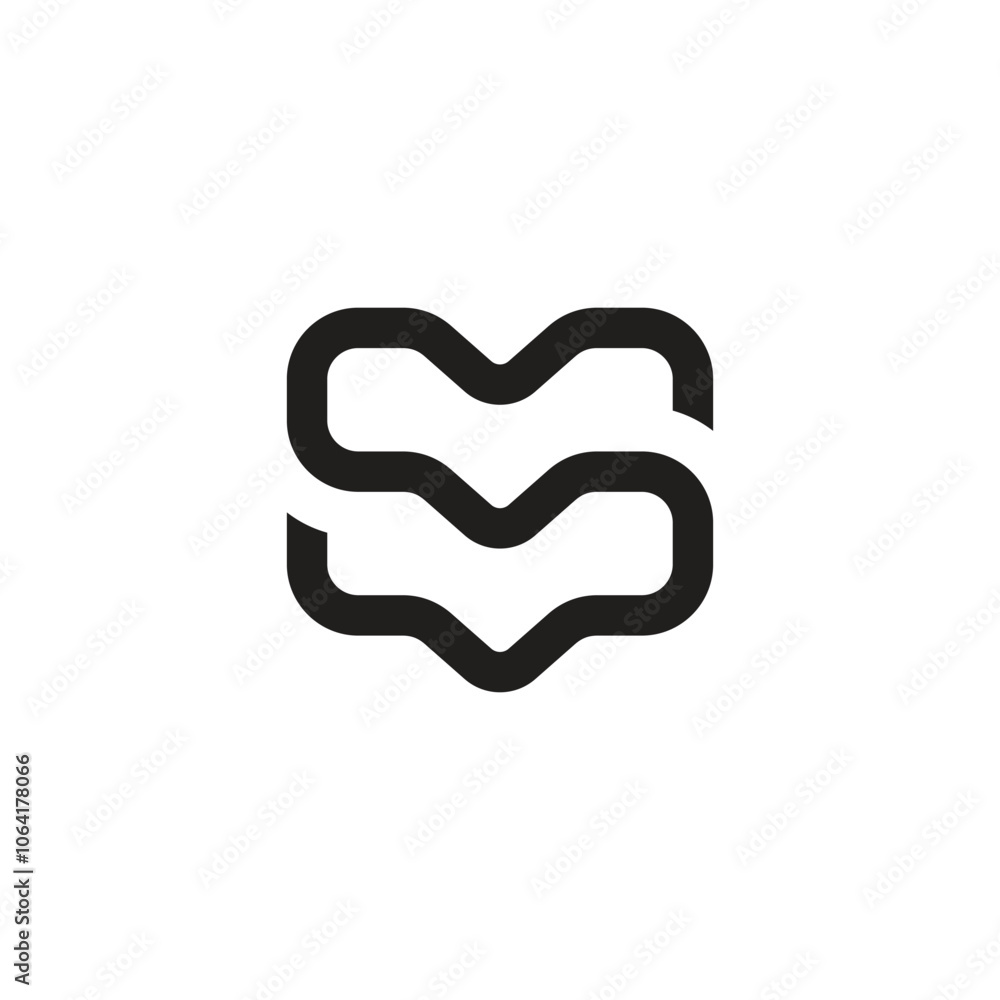letters sv curves simple geometric line logo vector letters sv curves simple geometric line logo vector