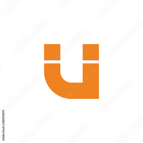 letter iu simple fun happy concept logo vector