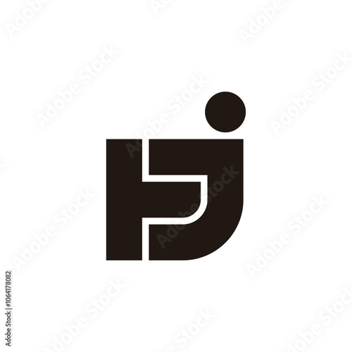 letters tj simple geometric linked logo vector