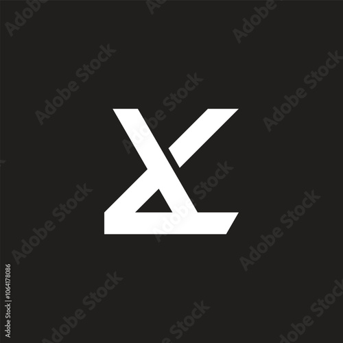 letters xl linked abstract simple geometric logo vector