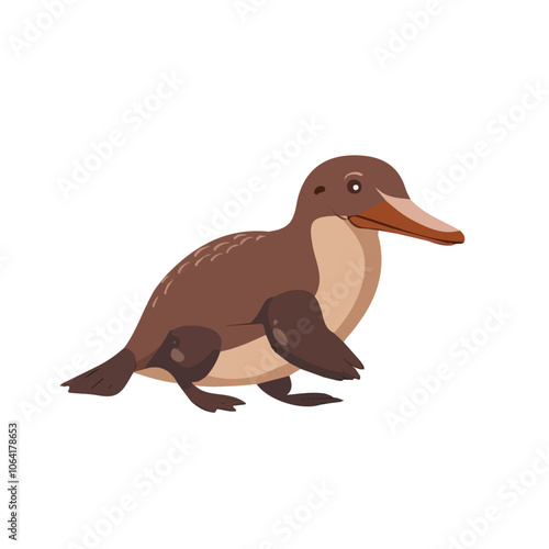 2D flat vector illustration platypus icon isolated on a white background.

