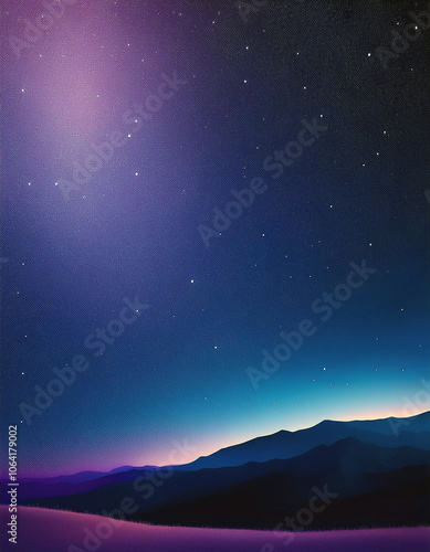 Starry Night, Serene Mountains