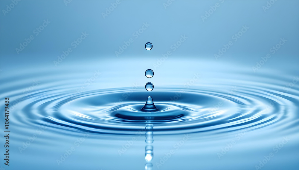 Close-Up of a Water Drop Splashing in a Blue Pool Close-Up of a Water Drop Splashing in a Blue Pool