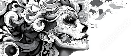 Wallpaper Mural Tatouage polynésien traditionnel avec motifs tribaux et symboles culturels Torontodigital.ca