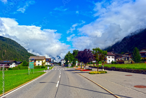 Montafoner Straße (L 188) in Gortipohl/ St. Gallenkirch in Vorarlberg/Österreich photo