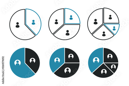 Pie chart audience. Illustration vector