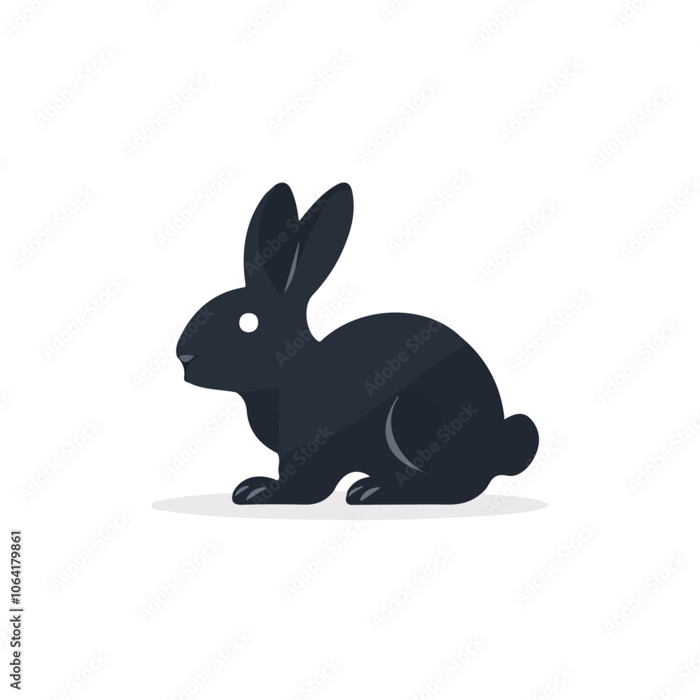 2D flat vector illustration rabbit icon isolated on a white background.
2D flat vector illustration rabbit icon isolated on a white background.