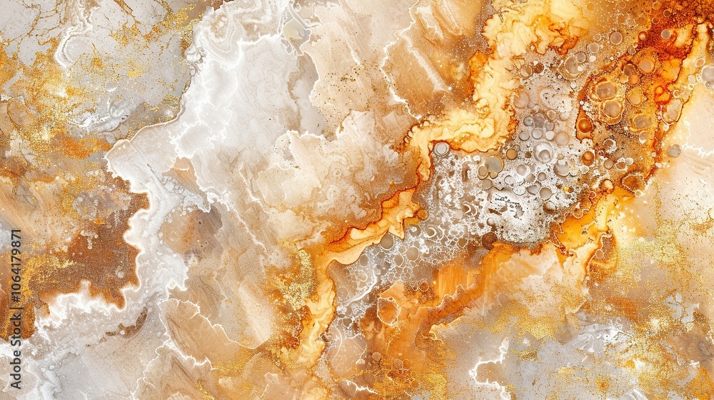 Abstract Swirling Pattern in Gold, White, and Brown Hues Abstract Swirling Pattern in Gold, White, and Brown Hues