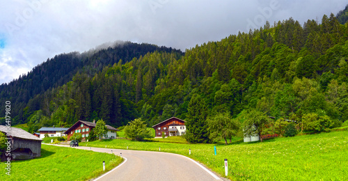 Gargellener Straße (L 192) zwischen St. Gallenkirch und Gargellen in Vorarlberg/Österreich photo