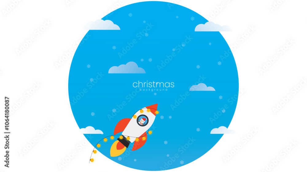 christmast background contain snowman ride the rocket for party to the sky, isolated in blue sky , suitable for christmas themes space adventure christmast background contain snowman ride the rocket for party to the sky, isolated in blue sky , suitable for christmas themes space adventure