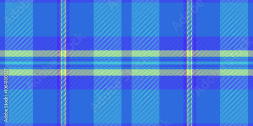 Xmas tartan background textile, direct fabric seamless texture. Occupation vector plaid pattern check in blue and cyan colors.