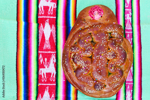 Traditional peruvian bread for All Souls' Day.