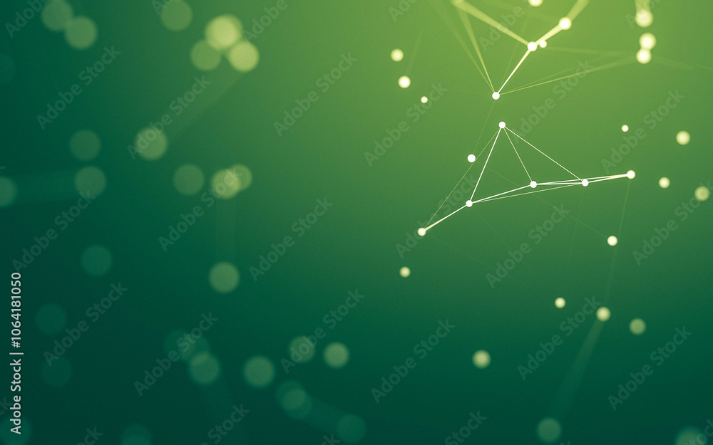 Fototapeta premium Abstract background. Molecules technology with polygonal shapes, connecting dots and lines. Connection structure. Big data visualization.