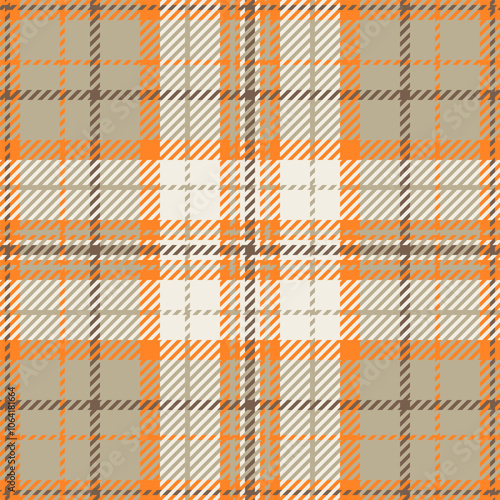 Velvet plaid texture tartan, variation textile pattern seamless. Window vector fabric background check in orange and pastel colors.