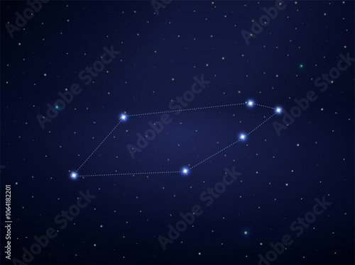 Trelescopium constellation in night sky