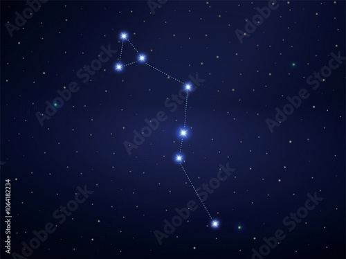 Serpens constellation in night sky