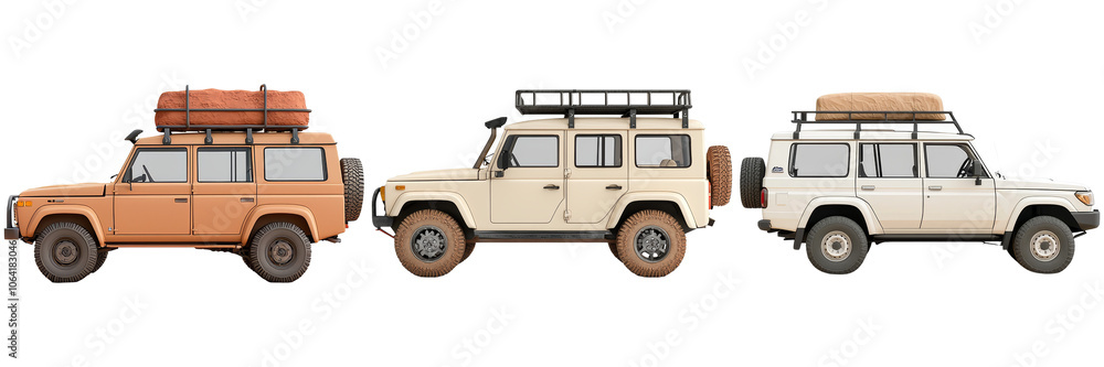 Obraz premium Exploring Off-Road Adventures with Rugged Vehicles Ready for Every Journey