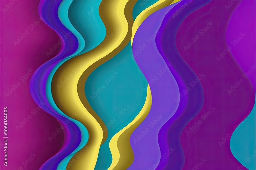 Chic Border with Vibrant Ripple for Social Media and Digital Canvas Featuring Bold Cyan-Violet-Yellow Gradient Wave Patterns Chic Border with Vibrant Ripple for Social Media and Digital Canvas Featuring Bold Cyan-Violet-Yellow Gradient Wave Patterns